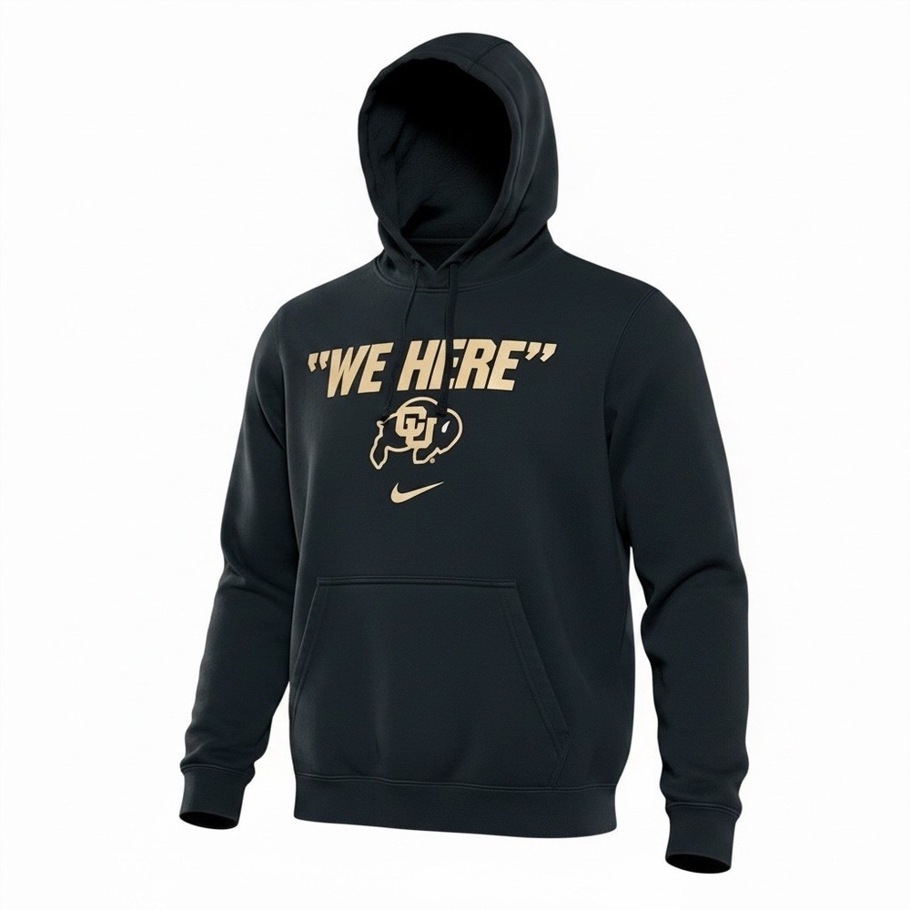 Nike Colorado Buffaloes "We Here" Club Fleece Hoodie Black Men's Size M